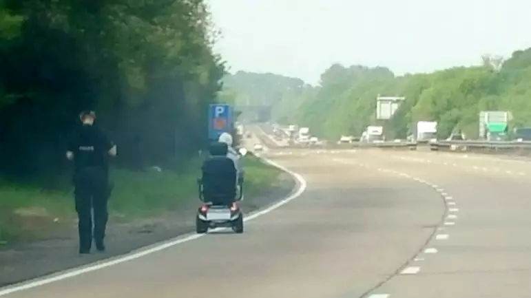 Woman Enters Dual Carriageway On Mobility Scooter
