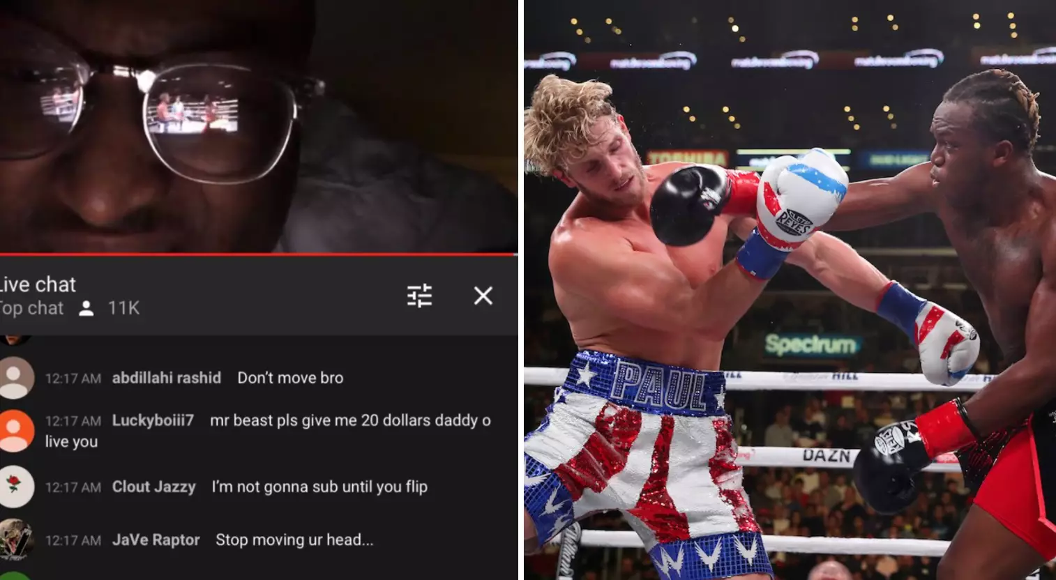 Youtuber Streams KSI & Logan Paul Fight From The Reflection Of His Glasses