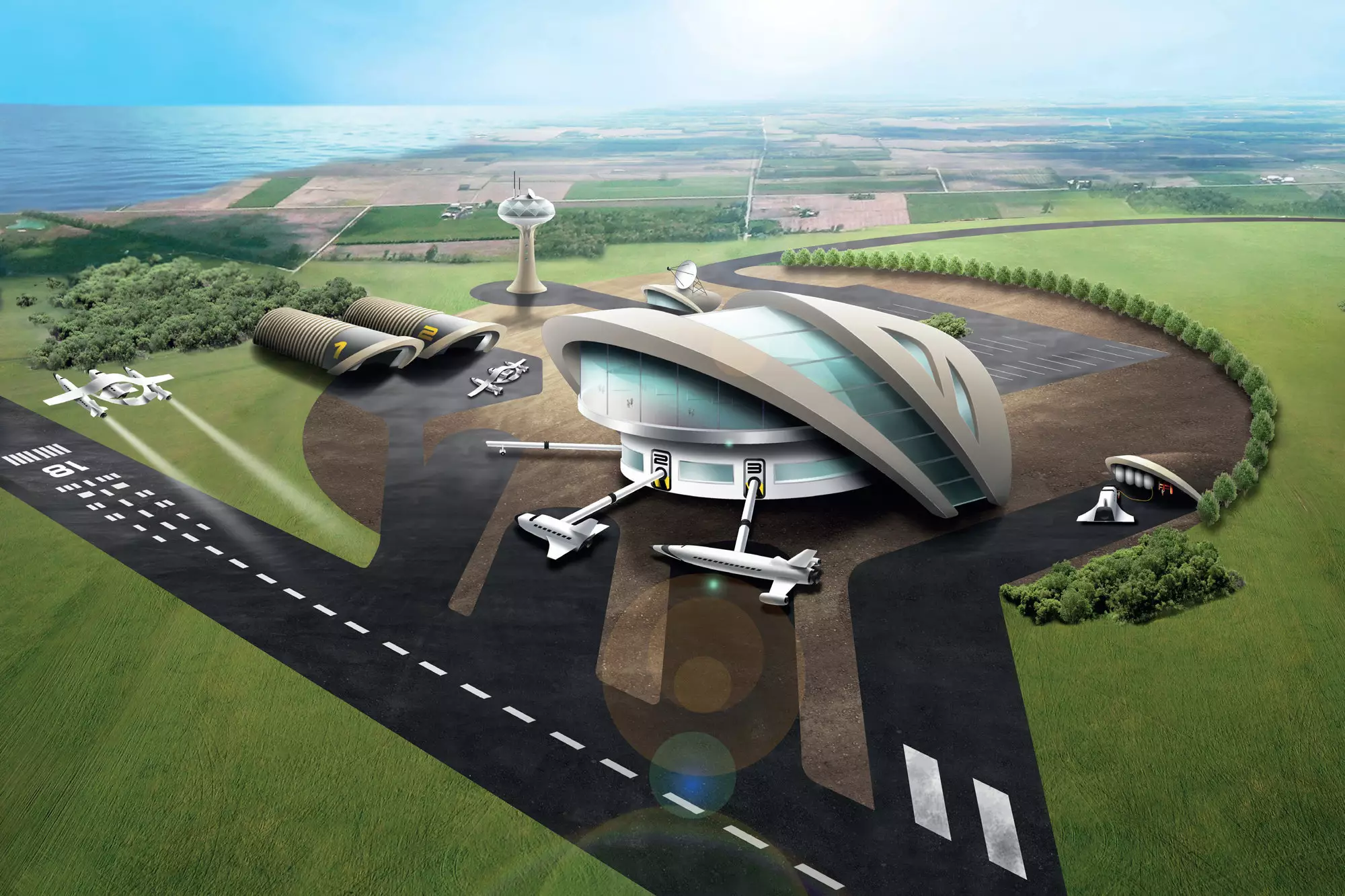 An artist's impression of the proposed spaceport.