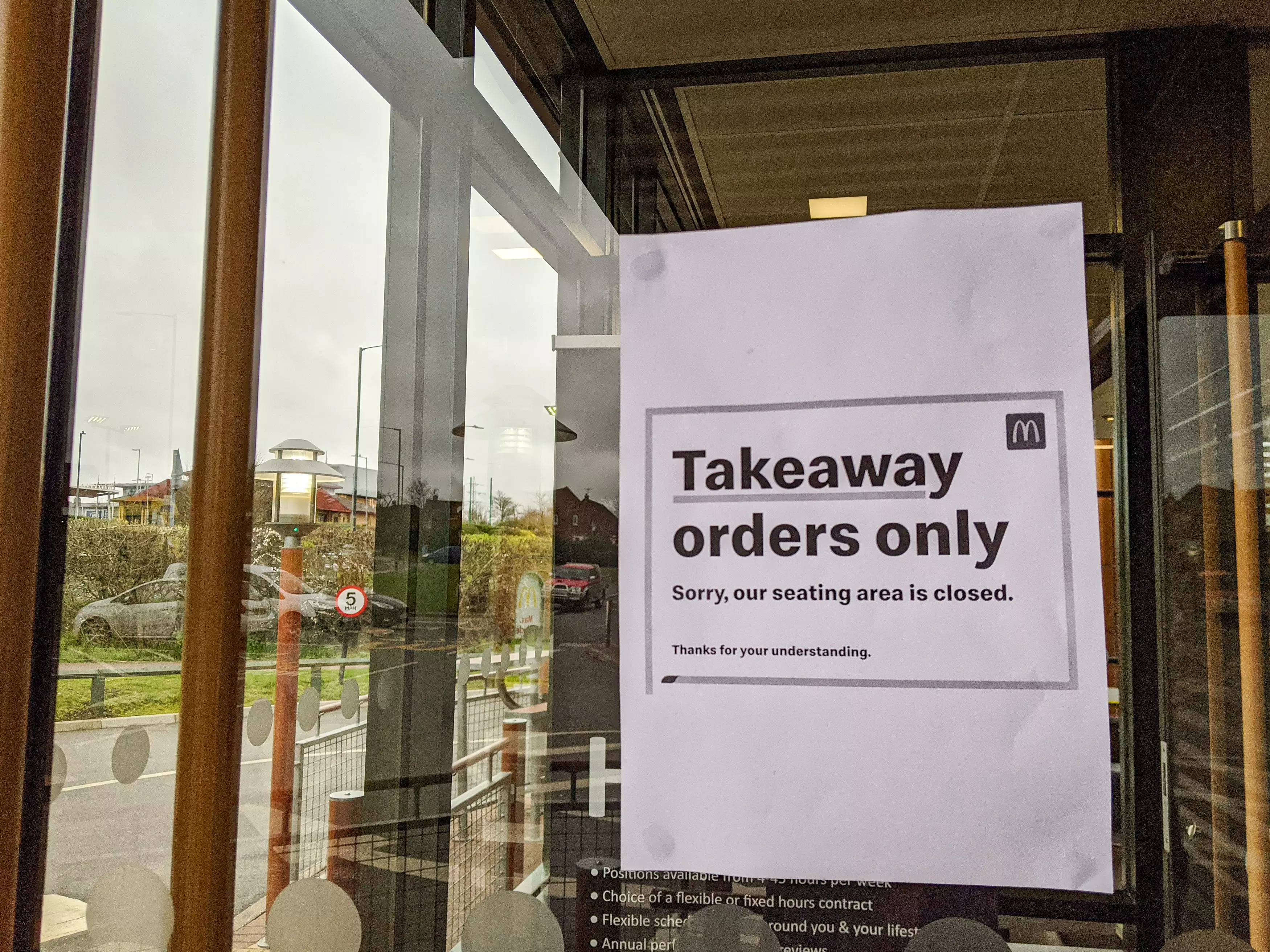 McDonald's had offered a takeaway and drive thru service from Wednesday, but now all outlets in the UK and Ireland are set to close.