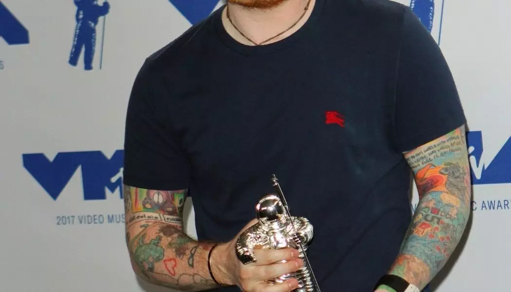 Ed Sheeran's teddy bear tattoo. (