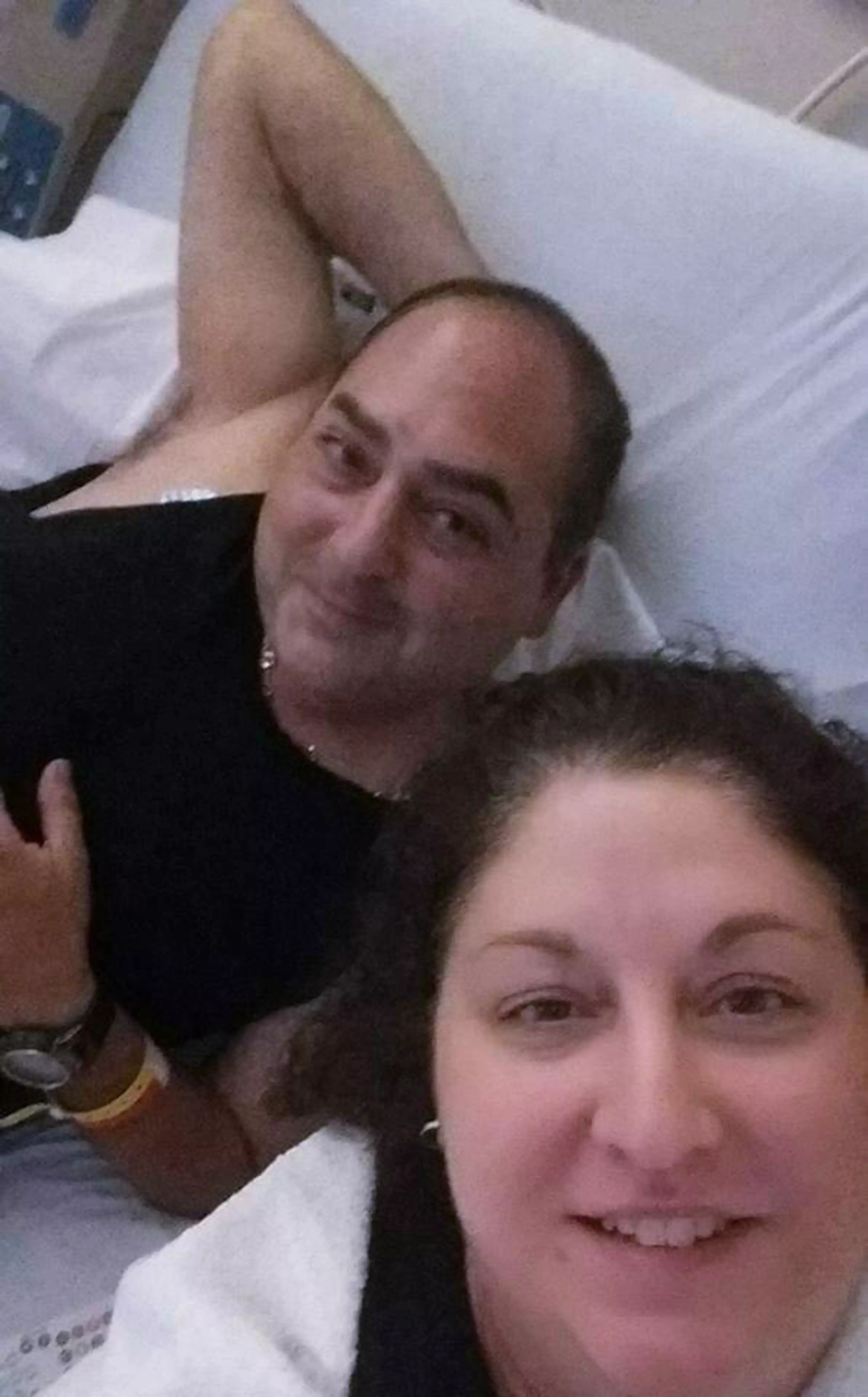 Danny and his wife in hospital.