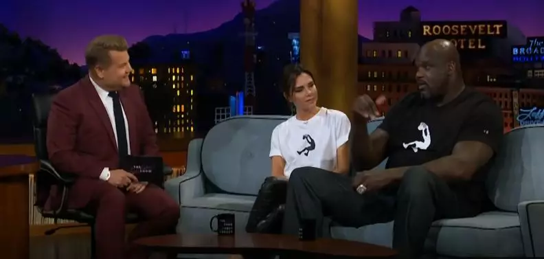 Shaq was on the show with Victoria Beckham.