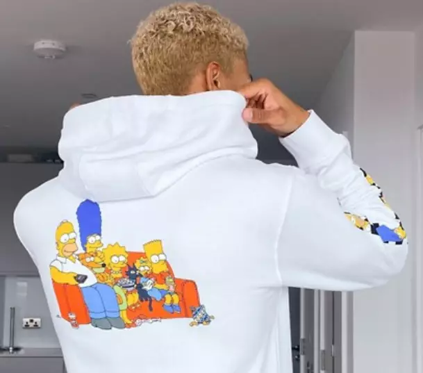 Vans X The Simpsons Family hoodie with back print in white.