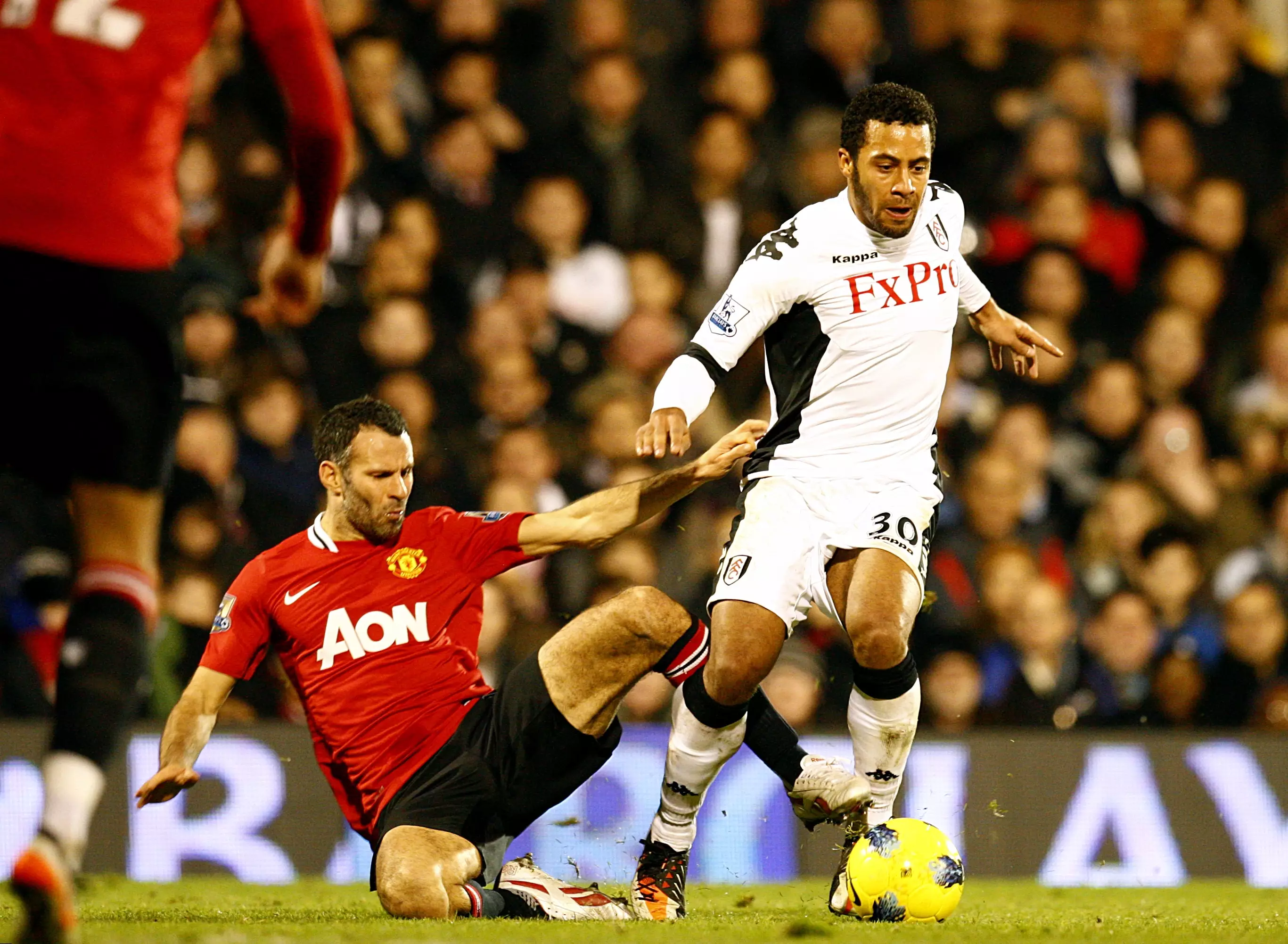 Dembele in action for Fulham against United. Image: PA