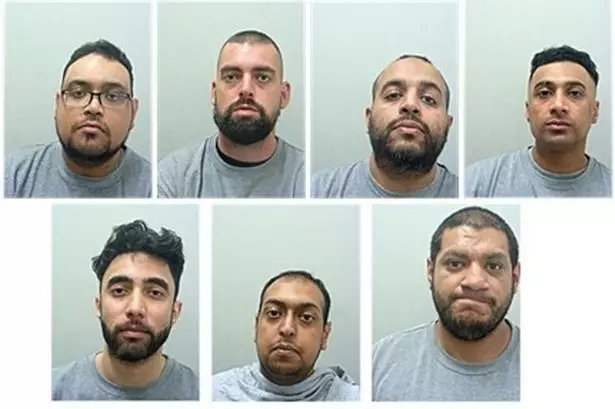 The seven men will serve a total of at least 216 years in prison.