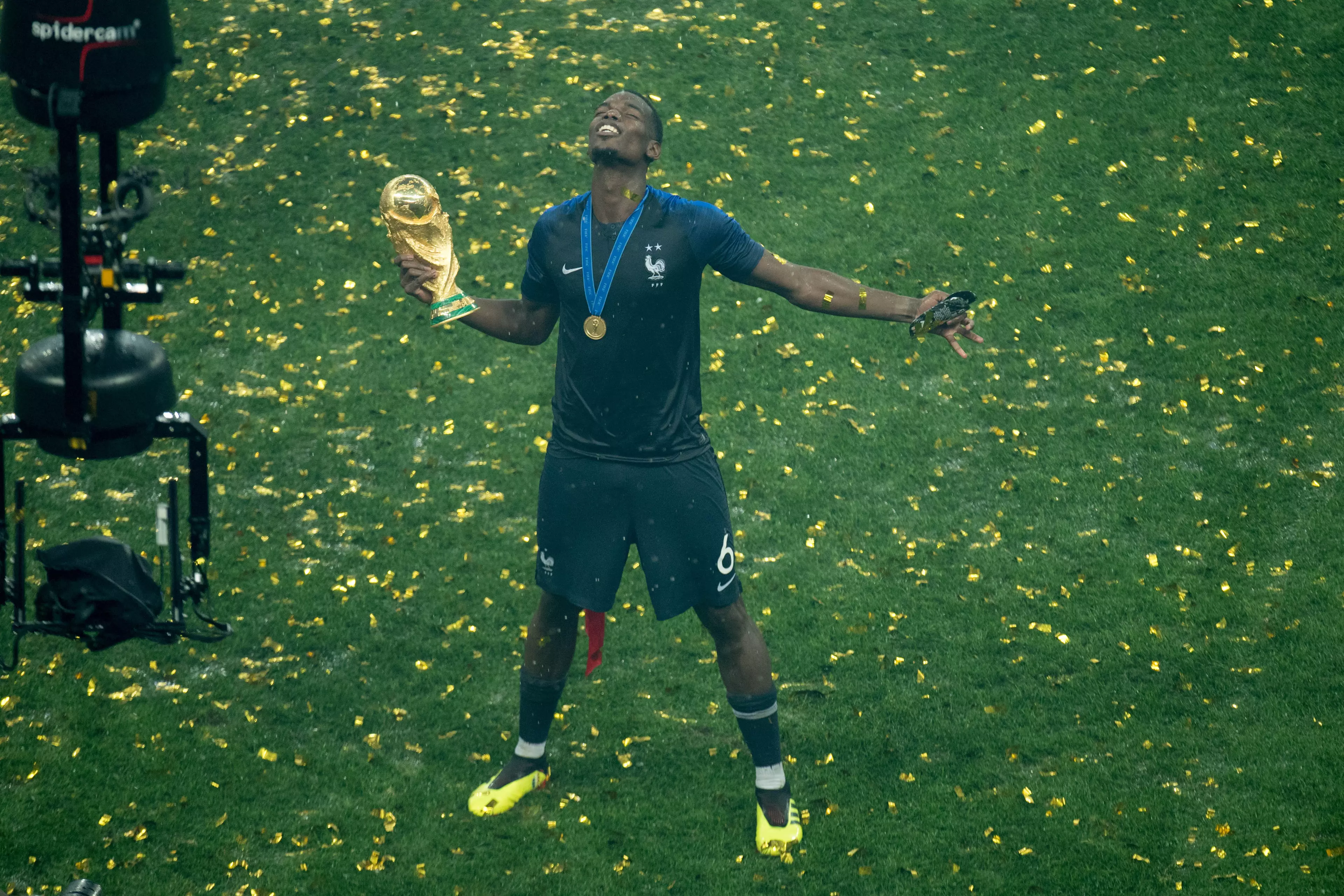 Pogba celebrates winning the World Cup. Image: PA Images
