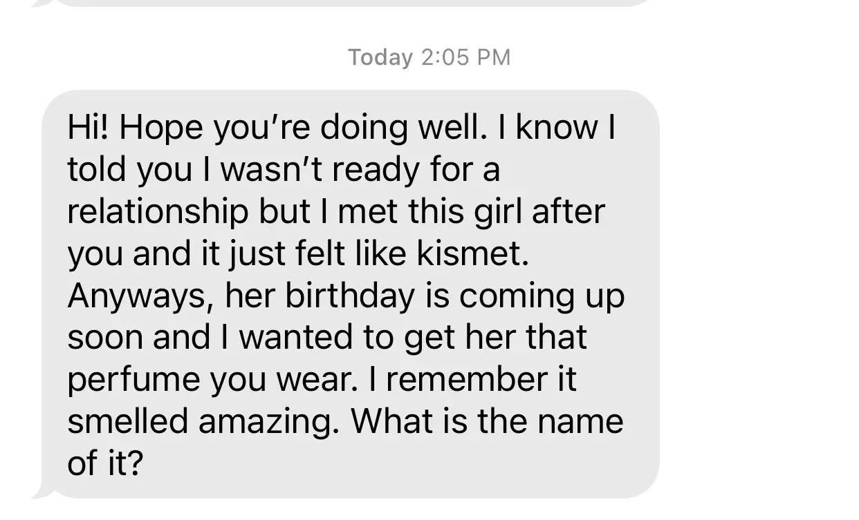 A woman received a text from her ex and shared it on Twitter (