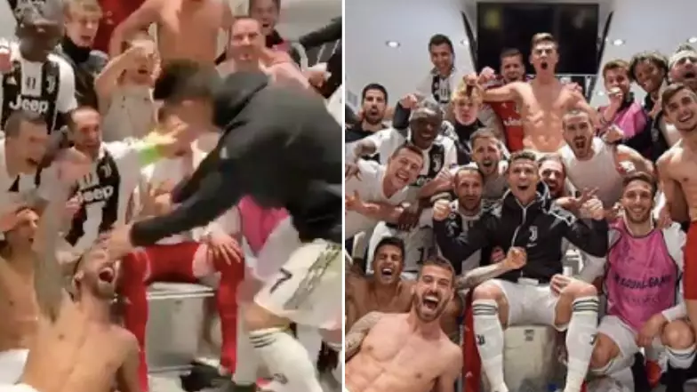 The Noise When Cristiano Ronaldo Entered The Juventus Dressing Room Is Something Else