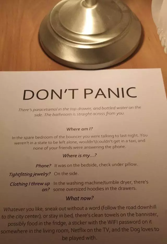 Don't panic - definitely easier said than done in this situation.