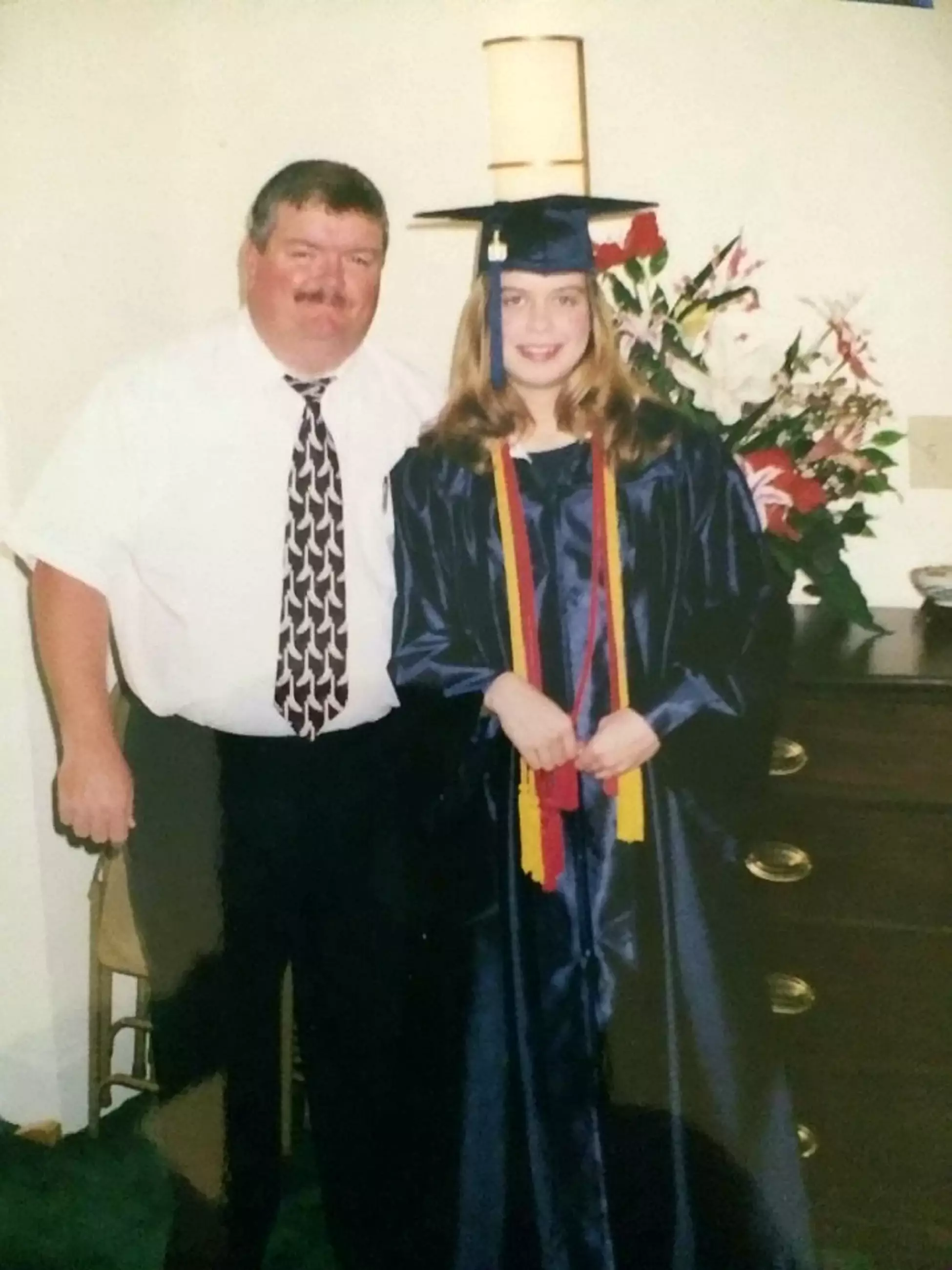 Erica with her late father William.