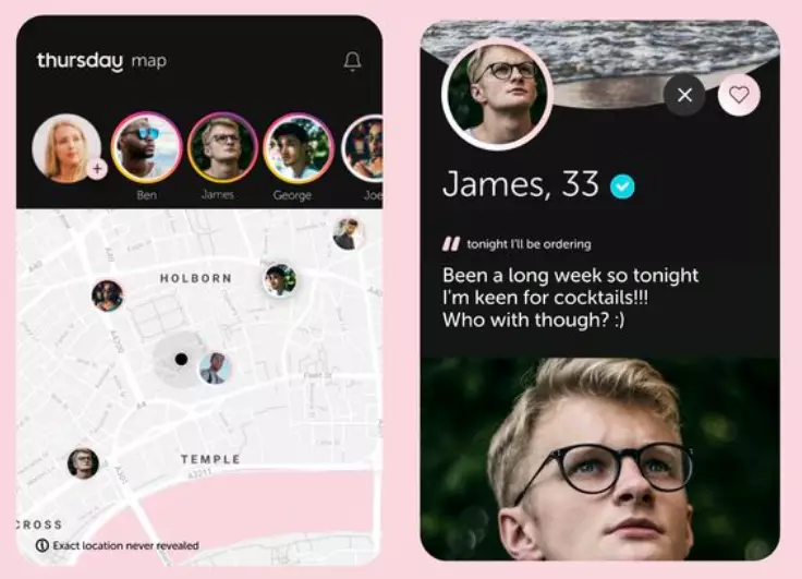 The app allows you to find people who live near you to date (