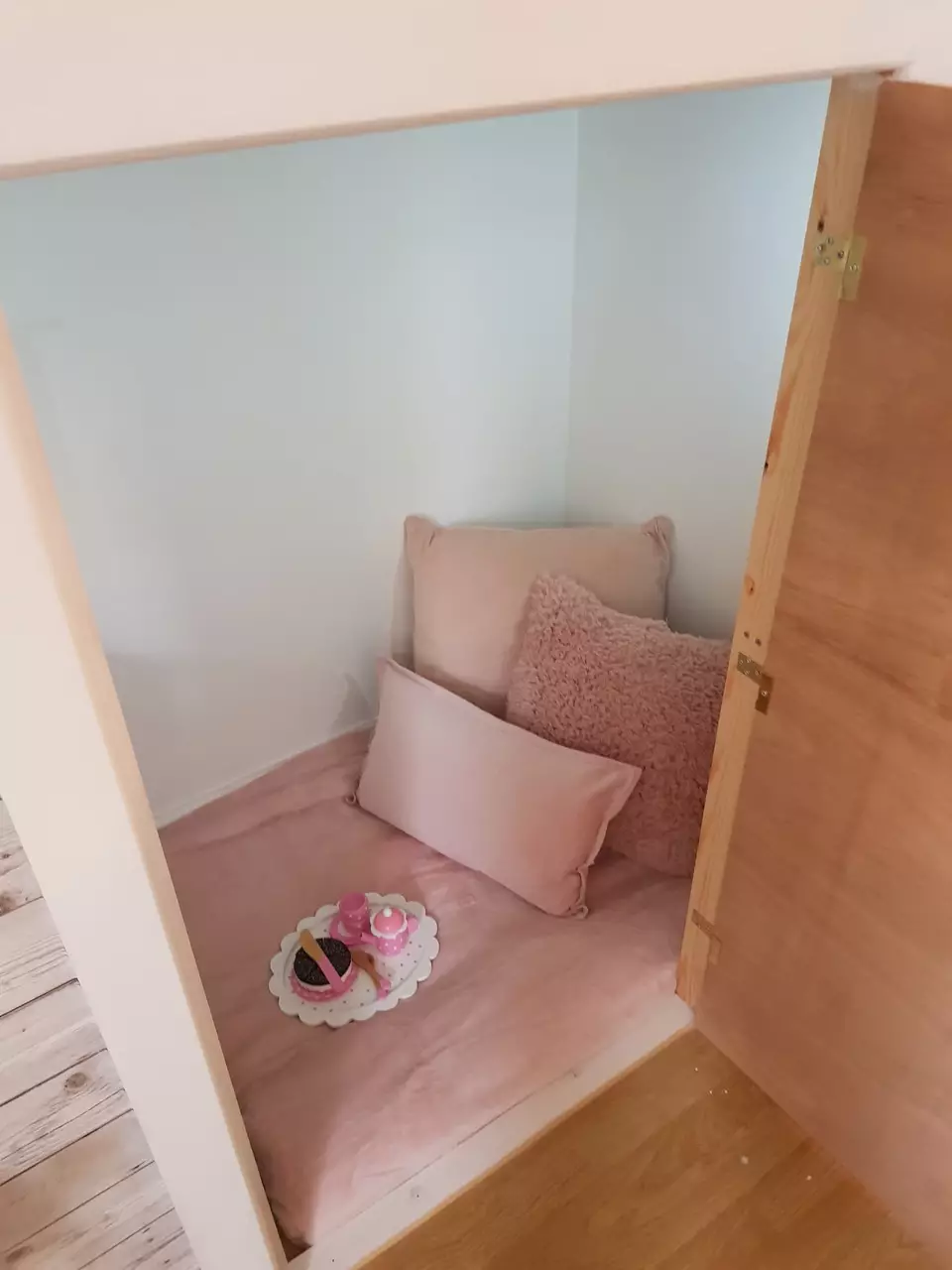 The area has a cosy corner for Two-year-old Daisy to relax in too. (
