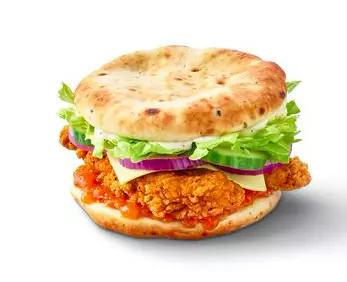 The Indian chicken sandwich comes with a garlic naan bun