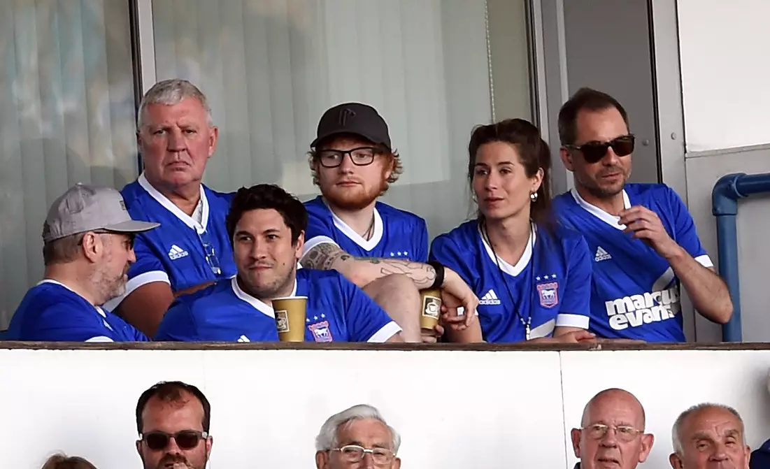 Ed Sheeran And Wife Cherry Seaborn At Ipswich Town Match.