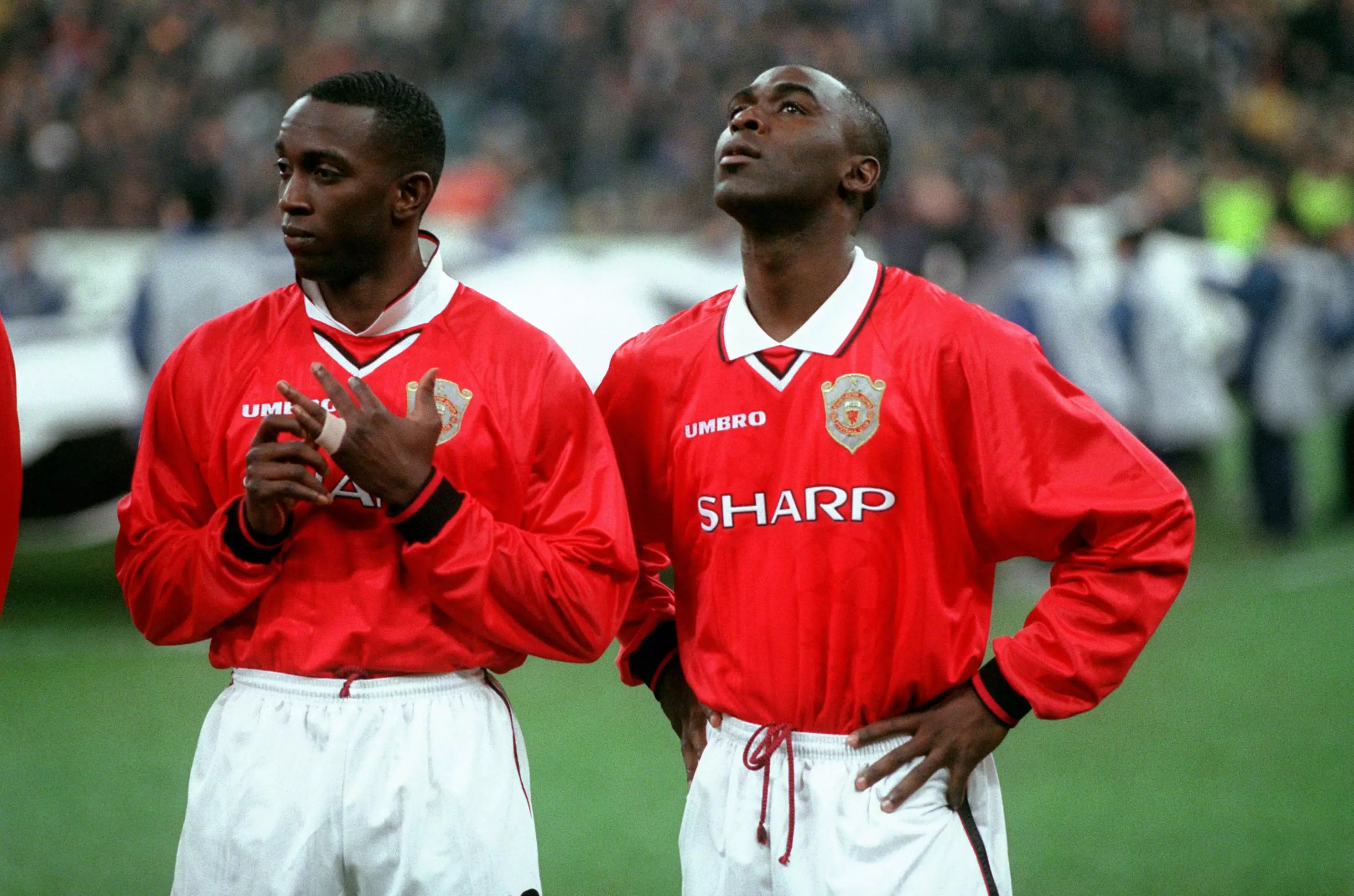 Dwight Yorke and Andy Cole during their Manchester United days.