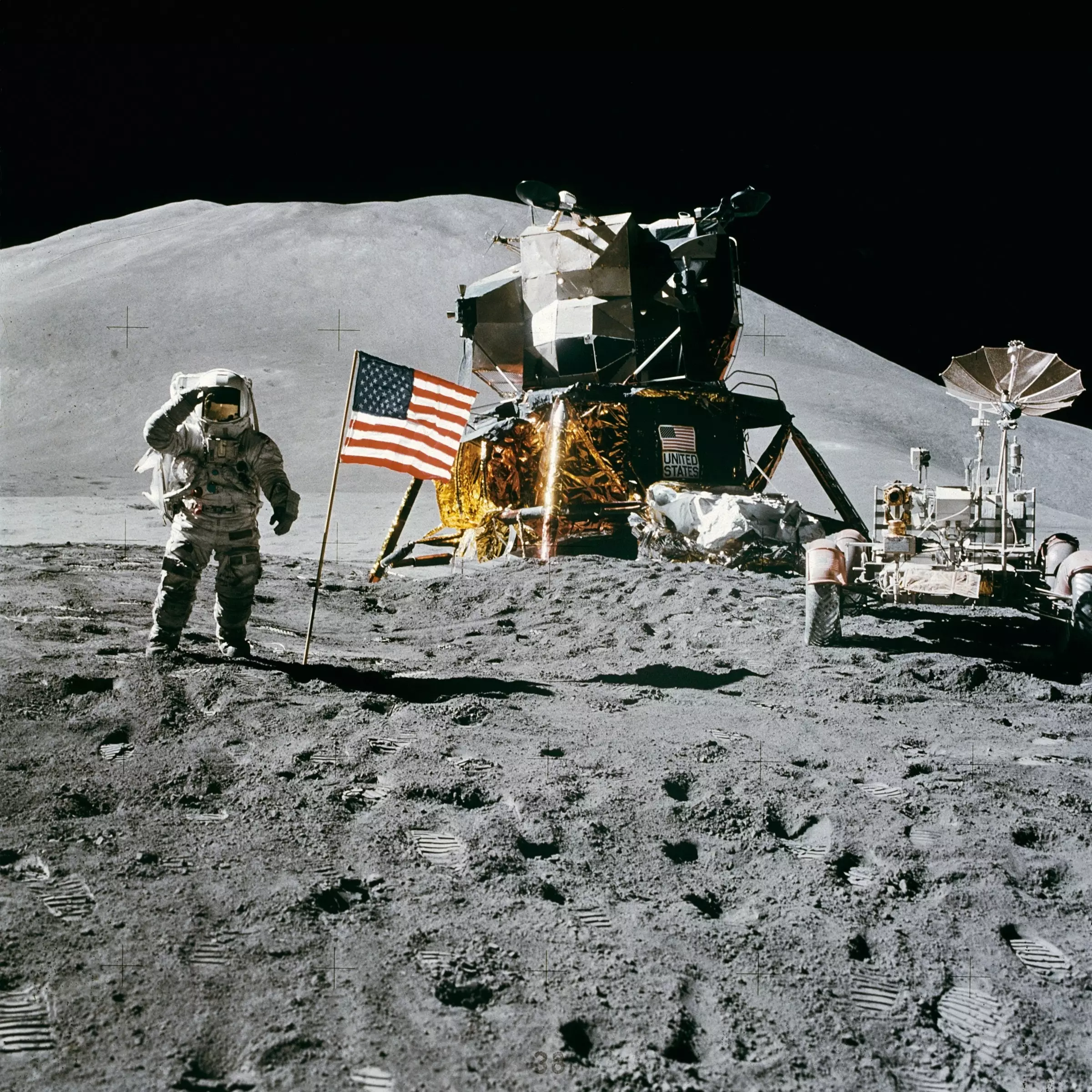 The Apollo landing.