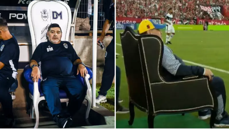 Diego Maradona Has Been Given His Own Pitchside Throne By Gimnasia