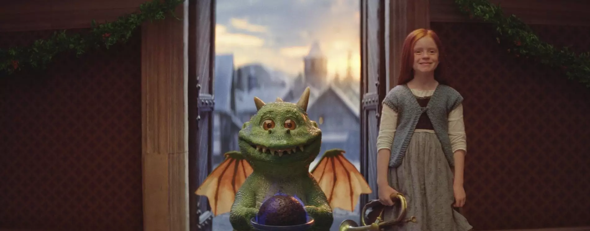 Ruby with her on-screen pal Edgar the dragon.