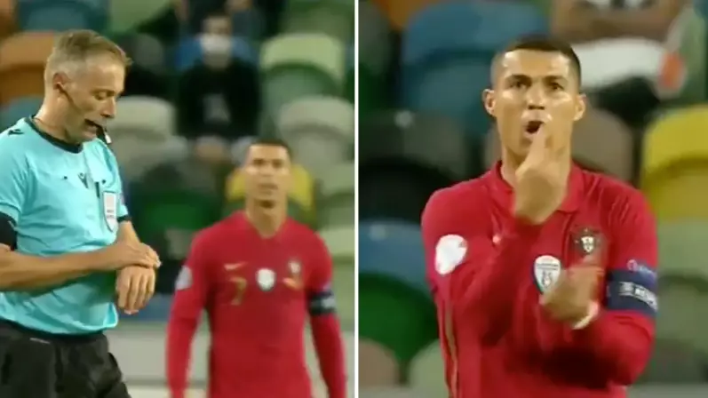 Cristiano Ronaldo's Reaction To Referee Blowing A Few Seconds Too Early For Half-Time Sums Him Up Perfectly 