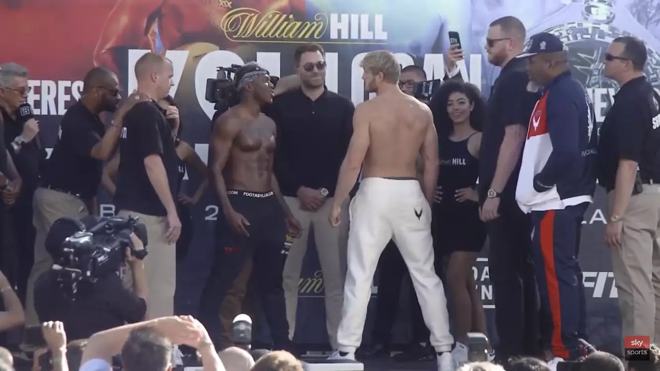 KSI and Logan Paul squared off for the final time at their weigh-in on Friday