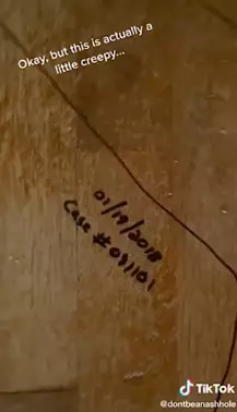There also appeared to be a case number written on the floor (
