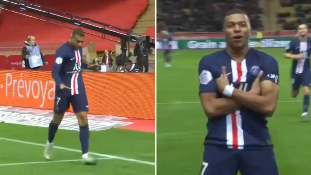 The Contrast In Kylian Mbappe's Celebration For His Goals Against AS Monaco Is Priceless 