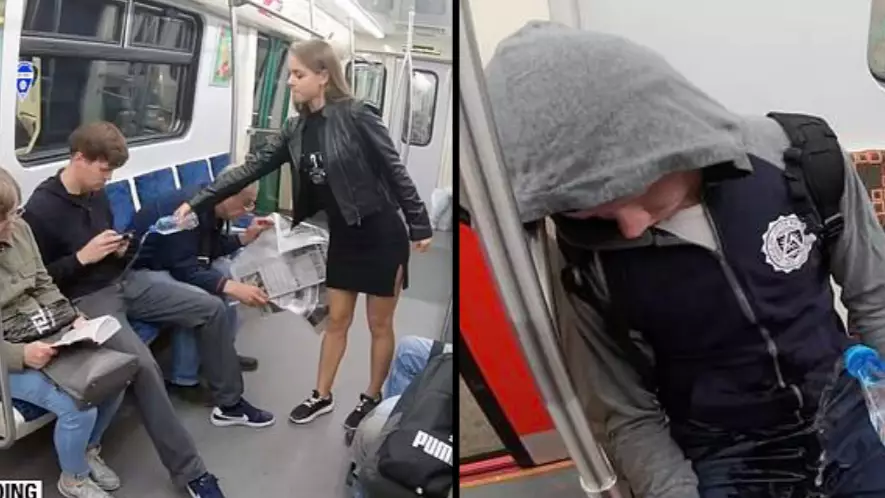 Viral Video Of Woman Pouring Bleach On Men 'Manspreading' Is Fake