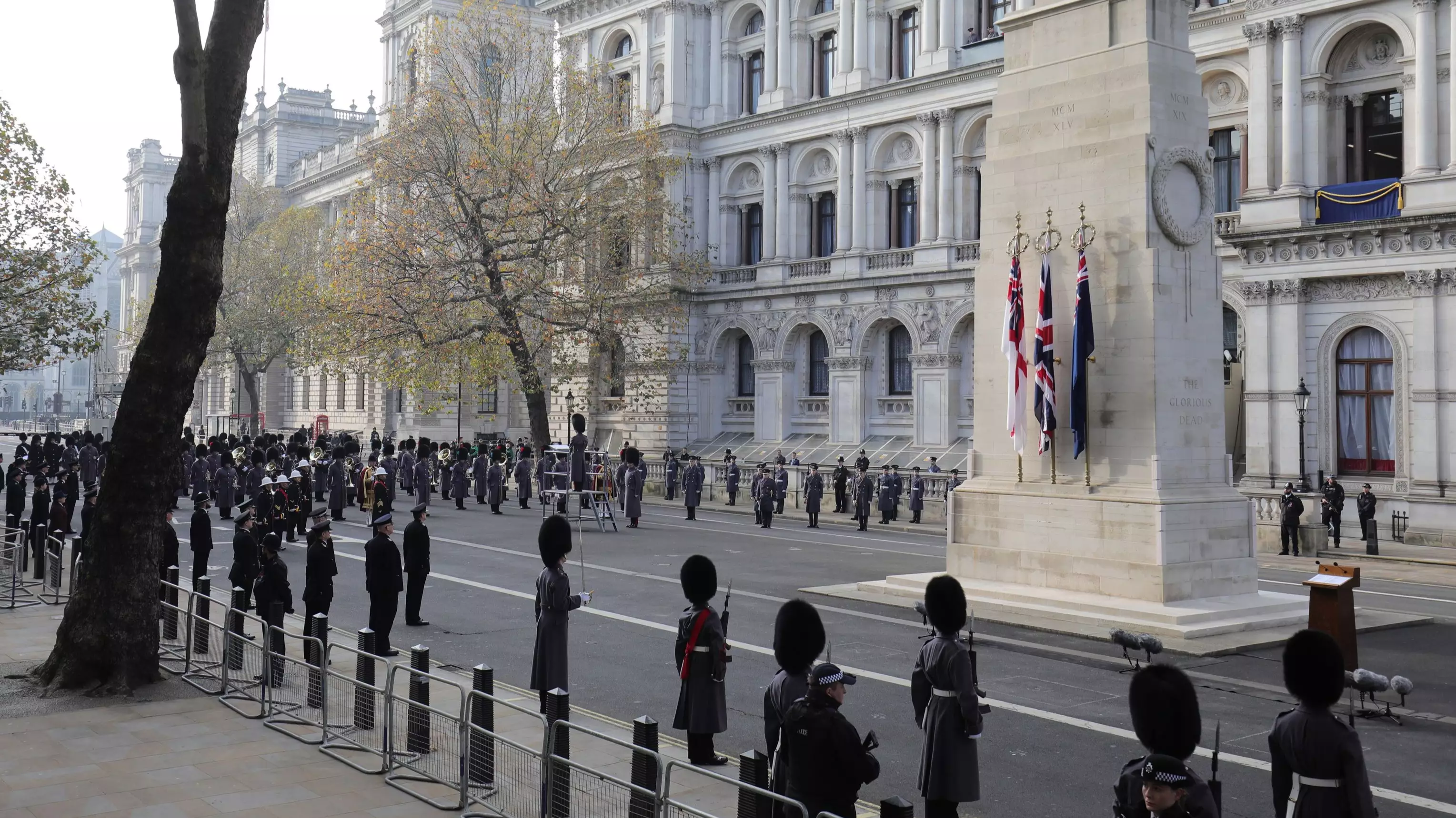 The Fallen Are Remembered At Empty Cenotaph Due To Pandemic