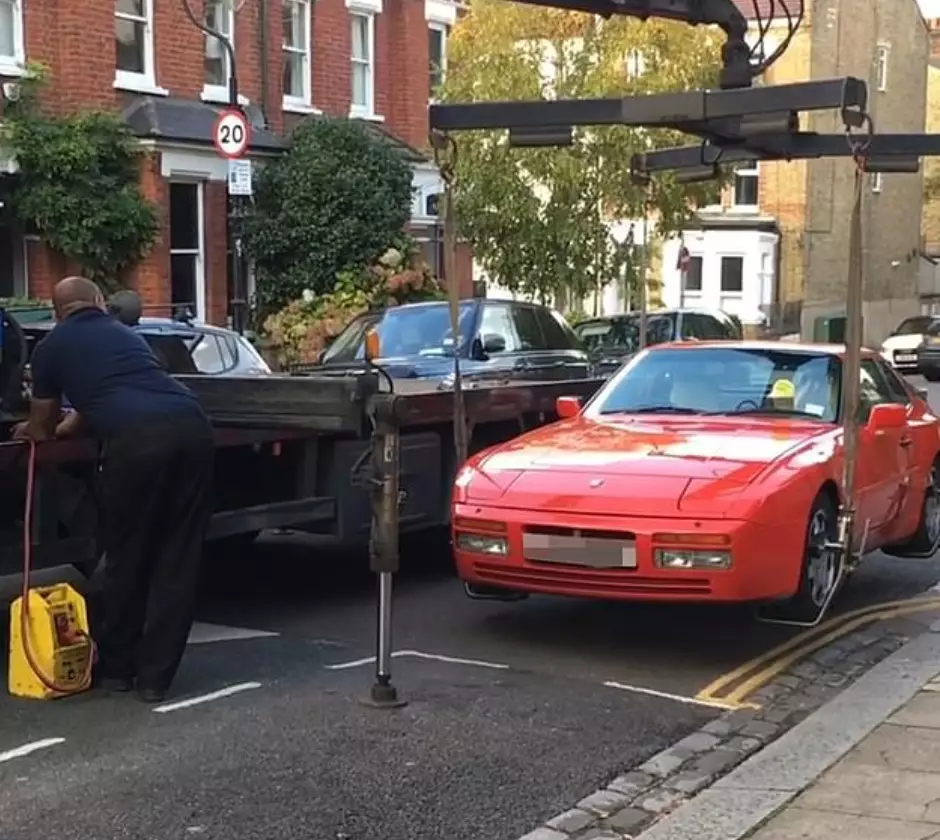 The Porsche was parked on double yellows.