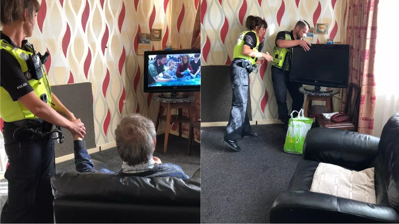 ​Police Officers Help Grieving OAP Who Was Left Without TV After Wife Died