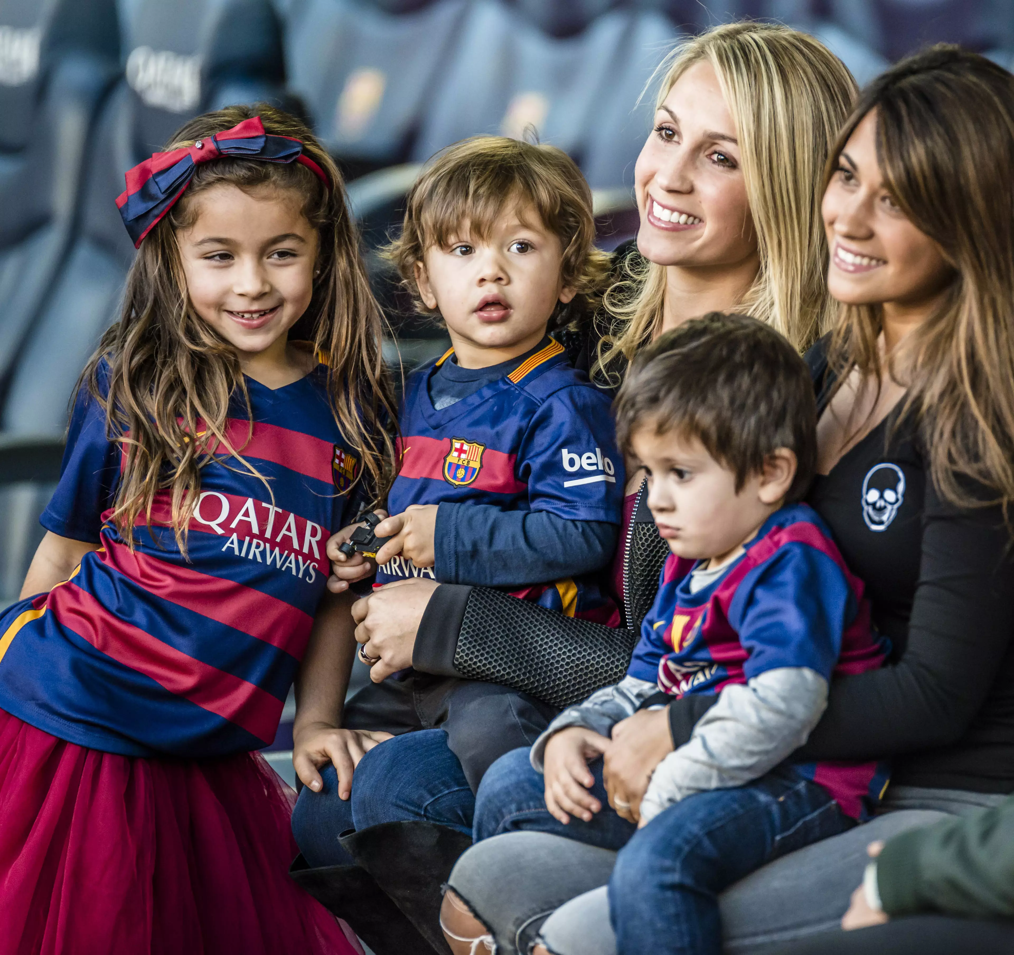 The Messi family watching 'dad.' Image: PA Images