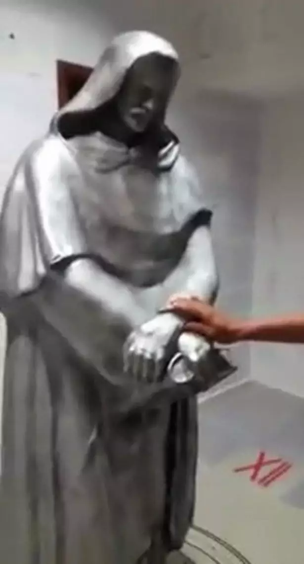 This £2,000 statue was also found in his room.