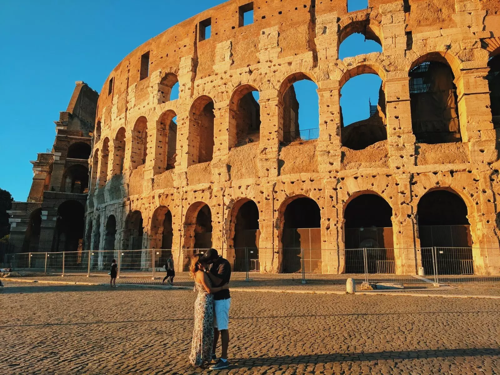She grabbed a guy in front of the Colosseum.