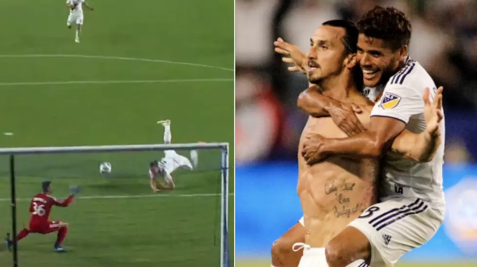Zlatan Ibrahomivic Scores Ridiculous Hat-Trick And Celebrates In Only Way He Knows How 