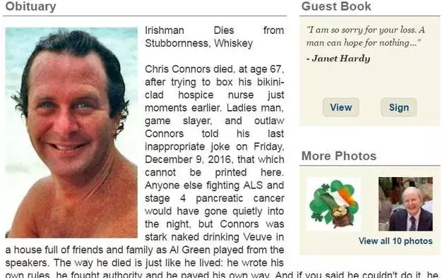 Irishman's Obituary Goes Viral And It's Brilliant