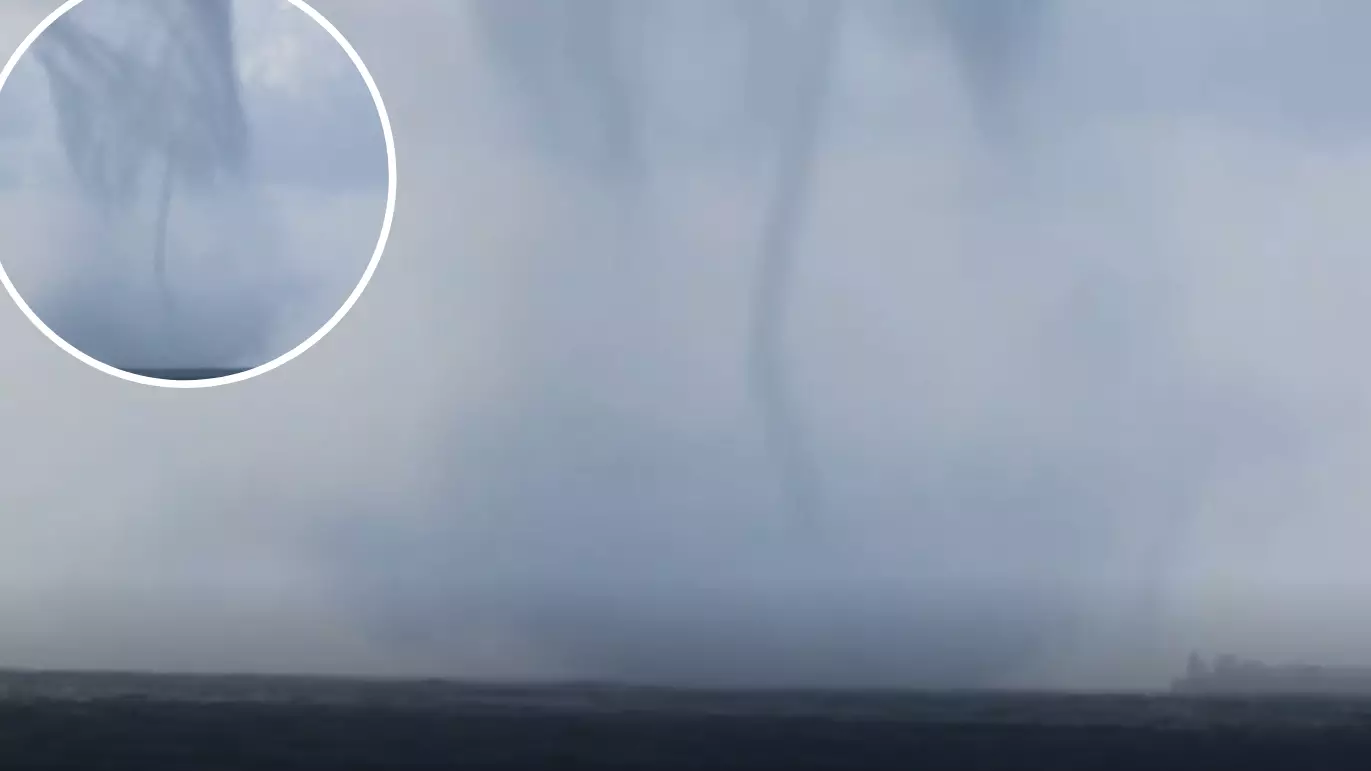 Footage Shows Massive Multiple-Vortex Waterspout