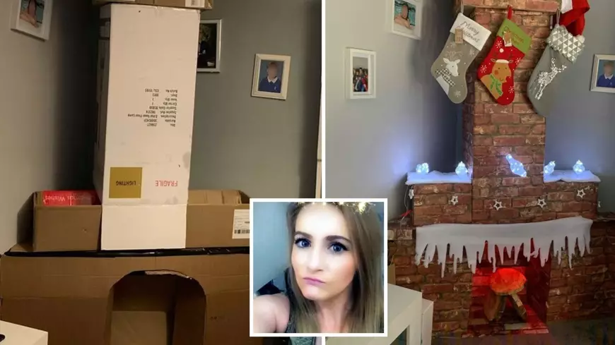 Mum Creates Fireplace With Chimney For Santa - And It Didn't Cost Her A Penny