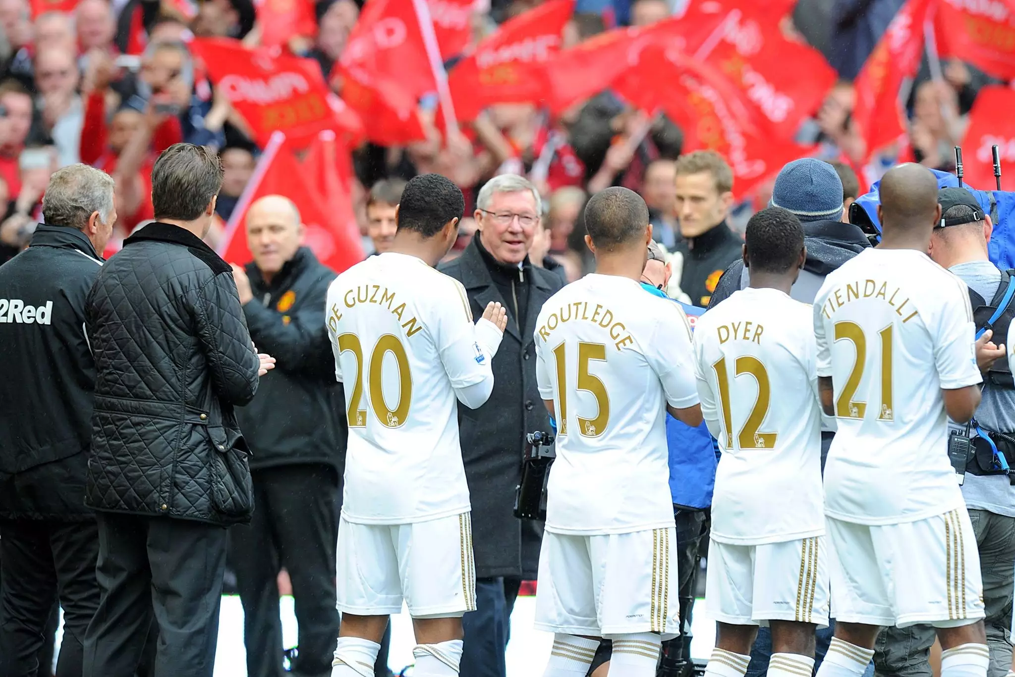 Fergie gets a guard of honor. Image: PA Images
