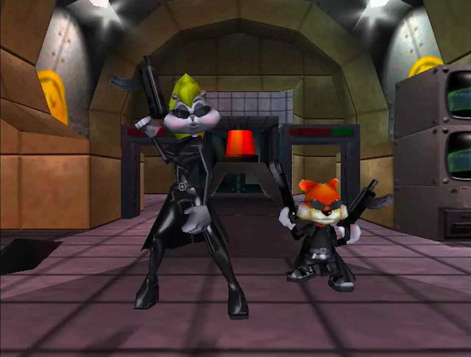 Conker and Berri, during the game's Matrix-parodying sequence