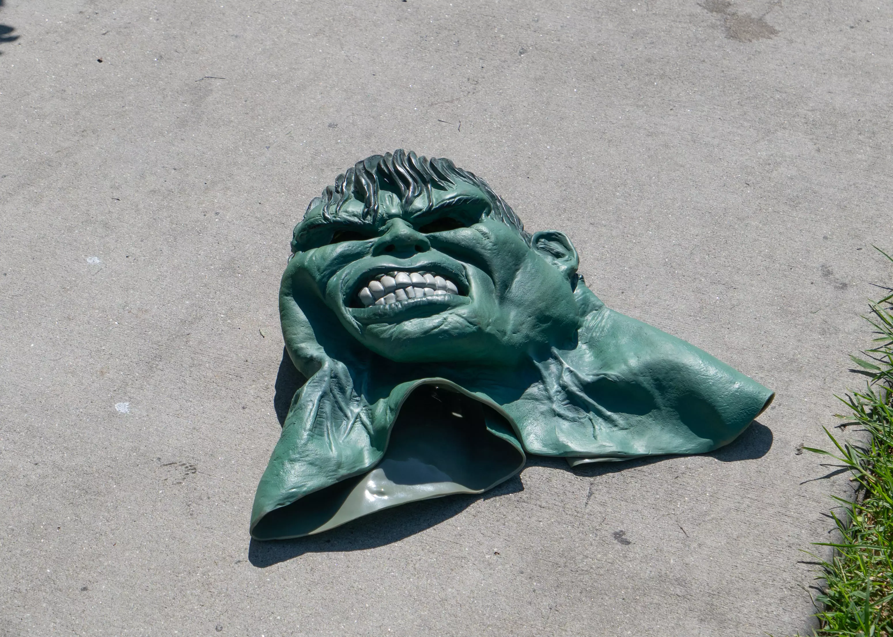 An Incredible Hulk mask was found a few yards away from the vandalised star.