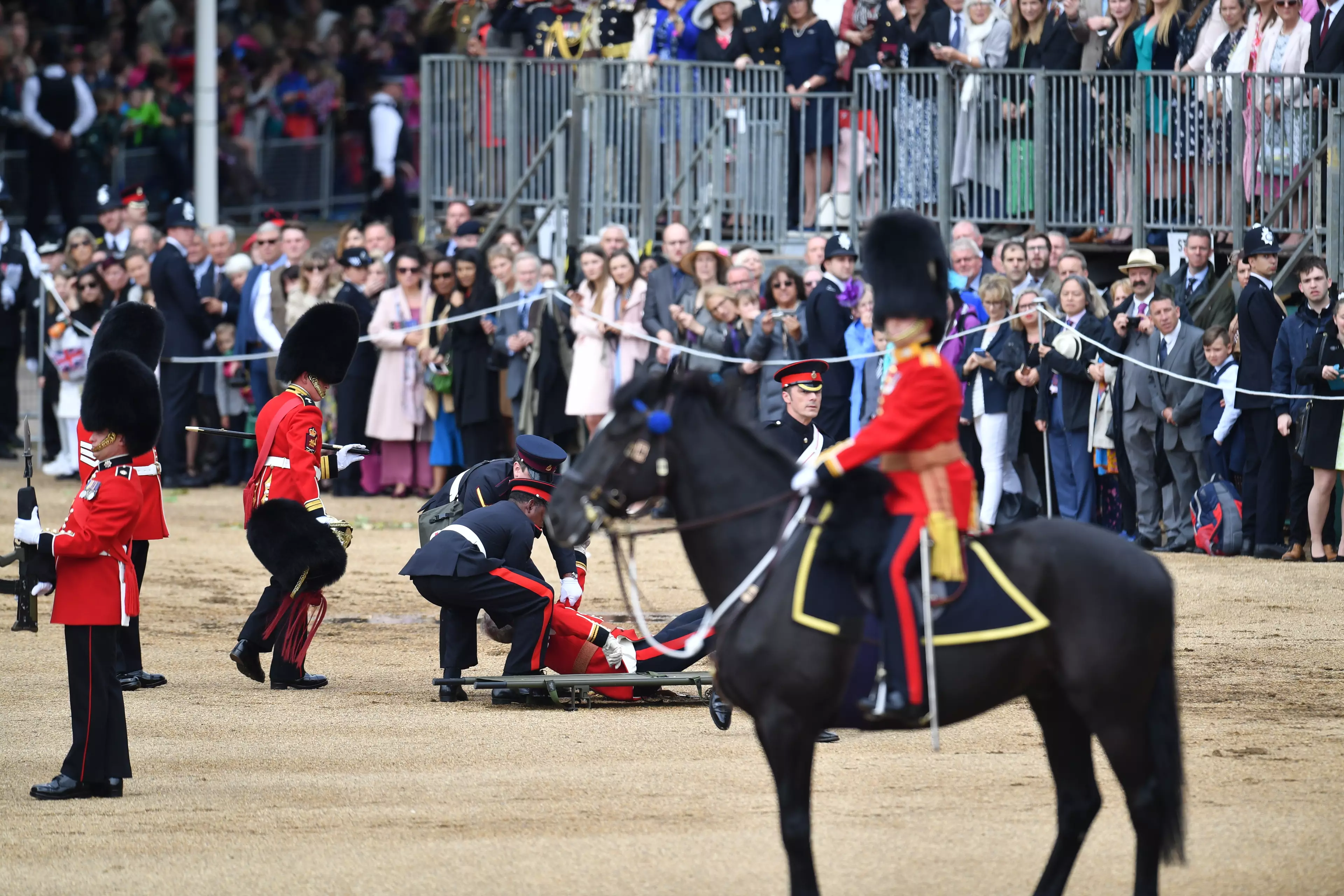 Major Hall was thrown from his horse during the Queens' birthday celebrations.