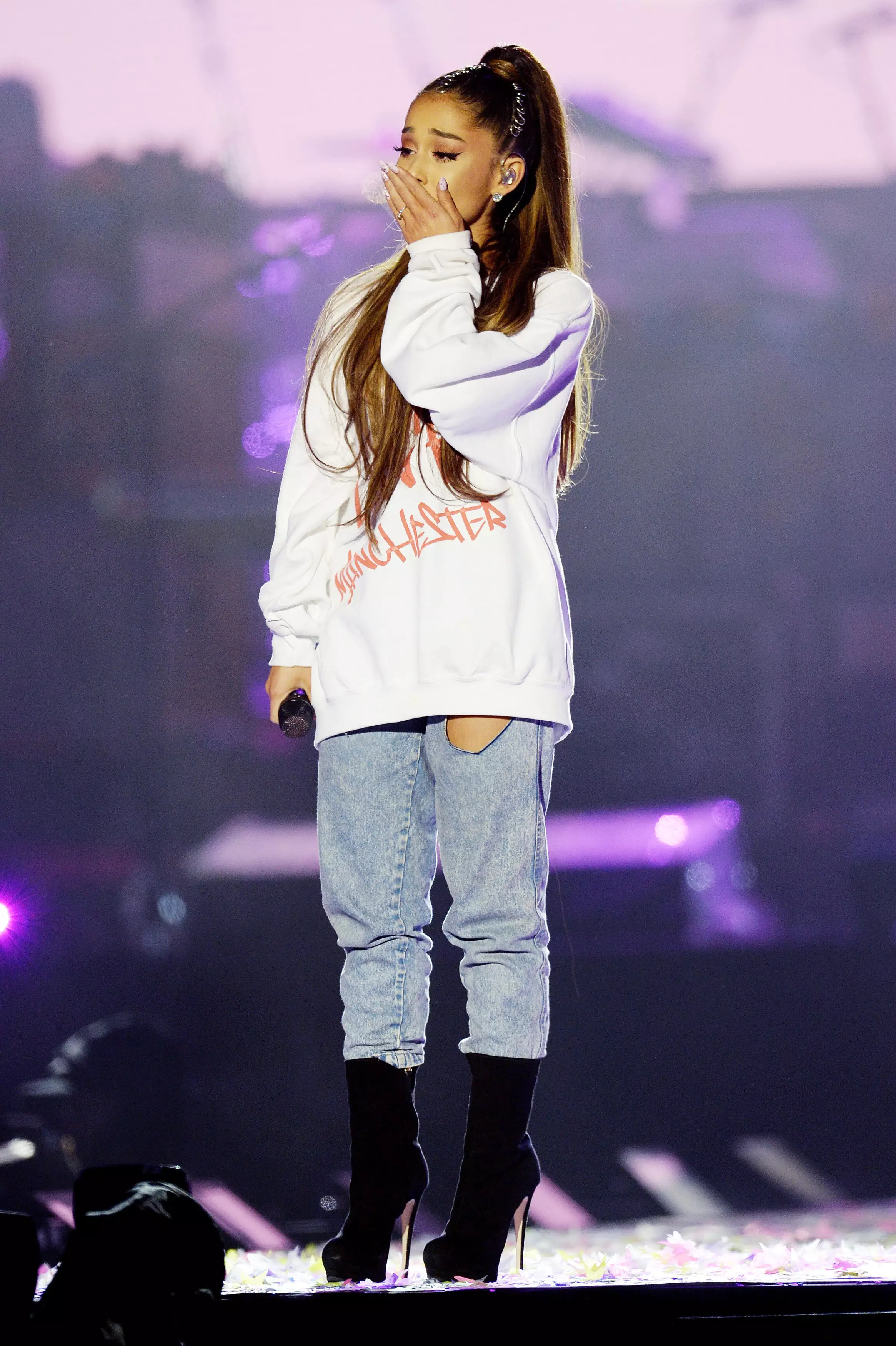 Ariana Grande hosted the One Love Manchester concert at the Old Trafford cricket ground (