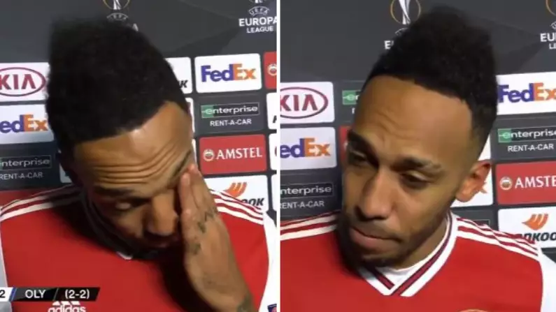 Pierre-Emerick Aubameyang Distraught After Last Minute Miss For Arsenal