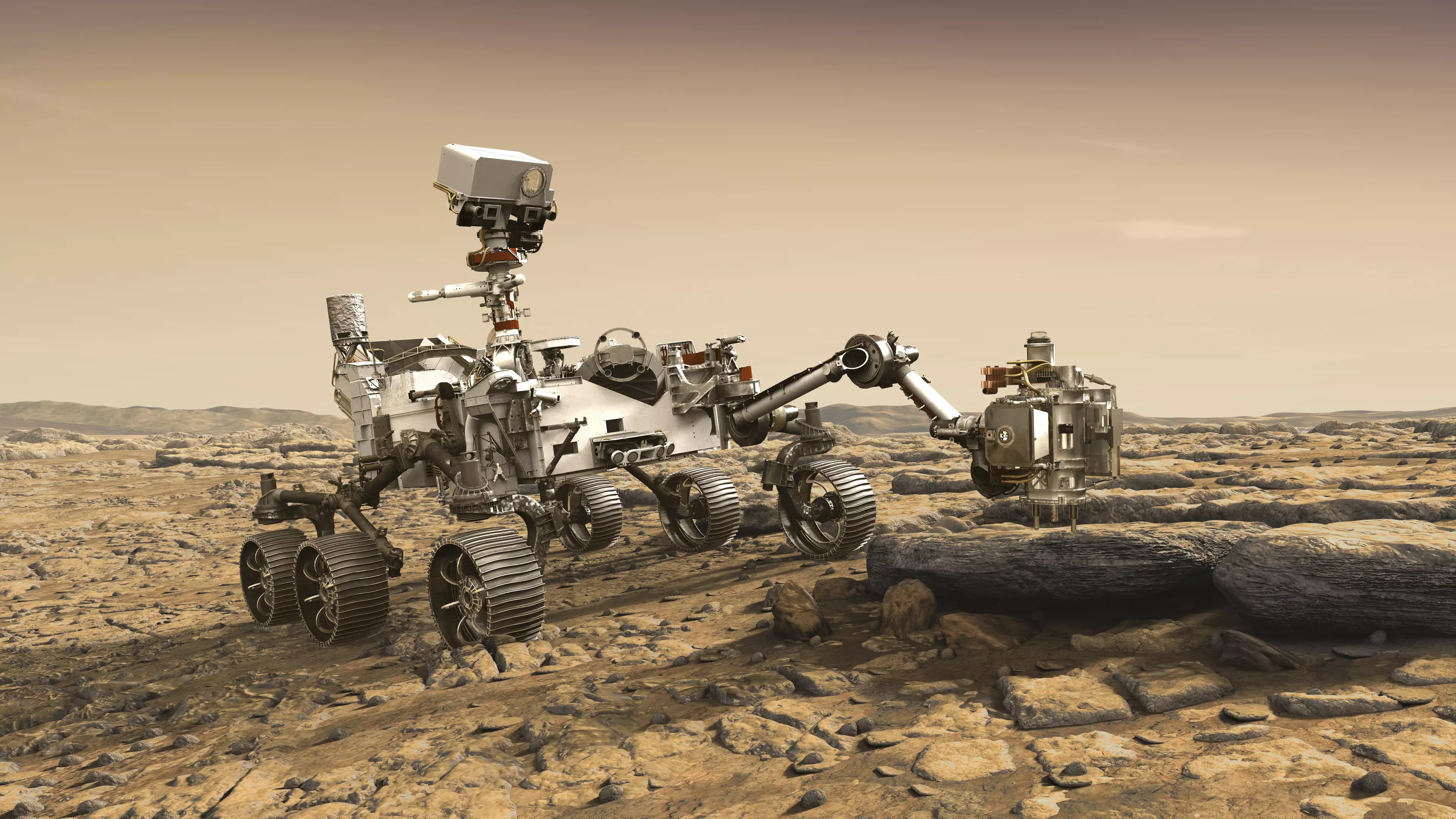 NASA illustration of the Perseverance rover.