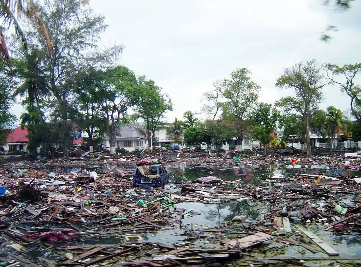 The 2004 Boxing Day tsunami in south-east Asia.