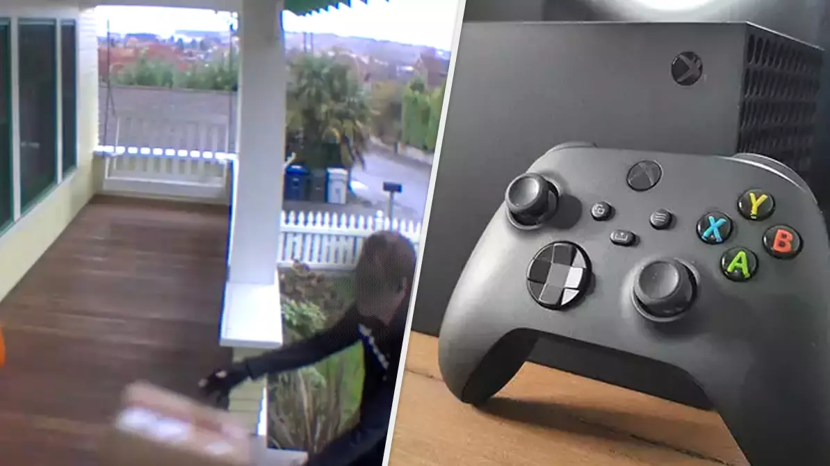 Delivery Guy Caught On Camera Carelessly Tossing Xbox Series X Onto Porch 