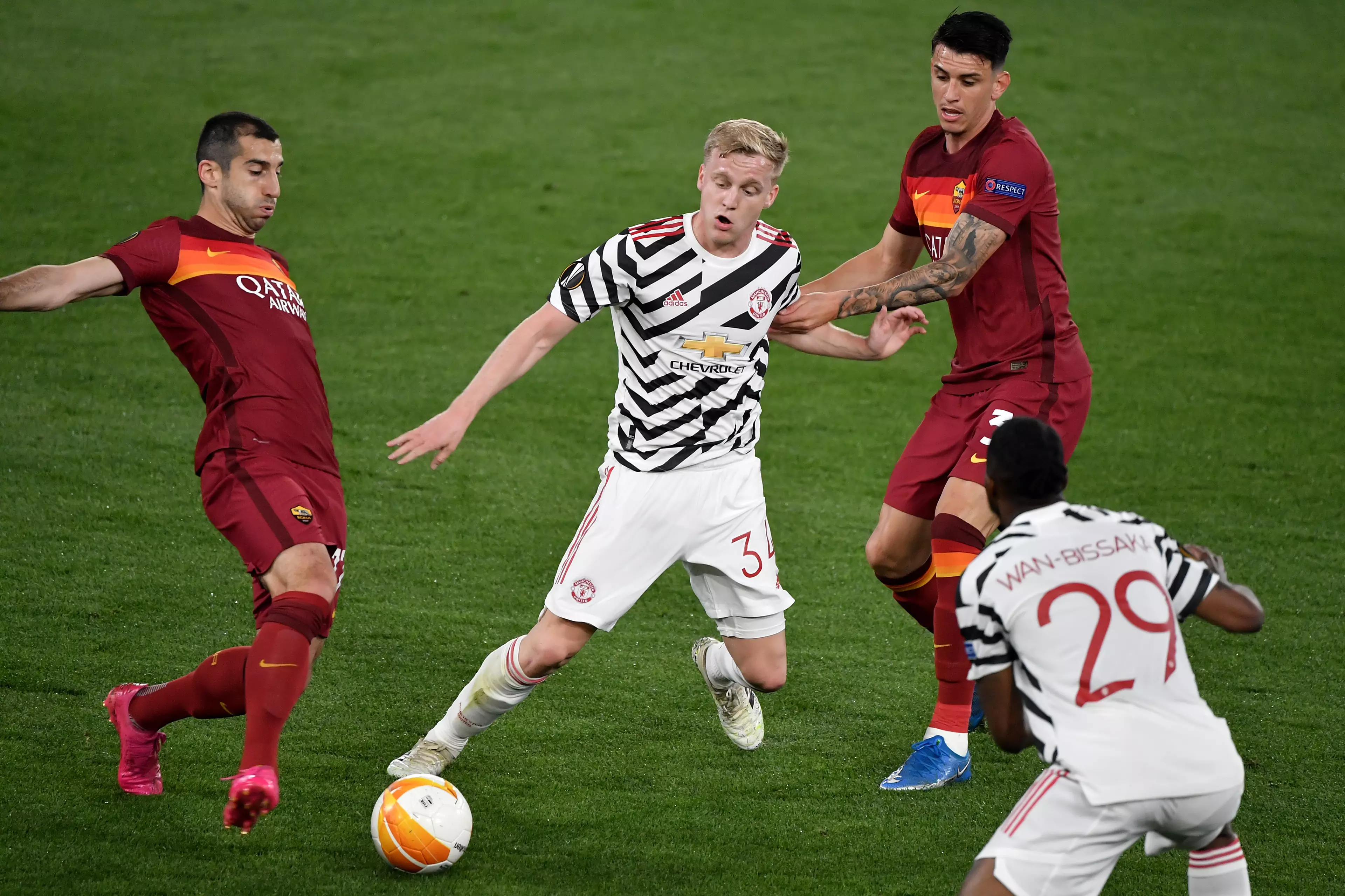 Van de Beek played against Roma on Thursday. Image: PA Images