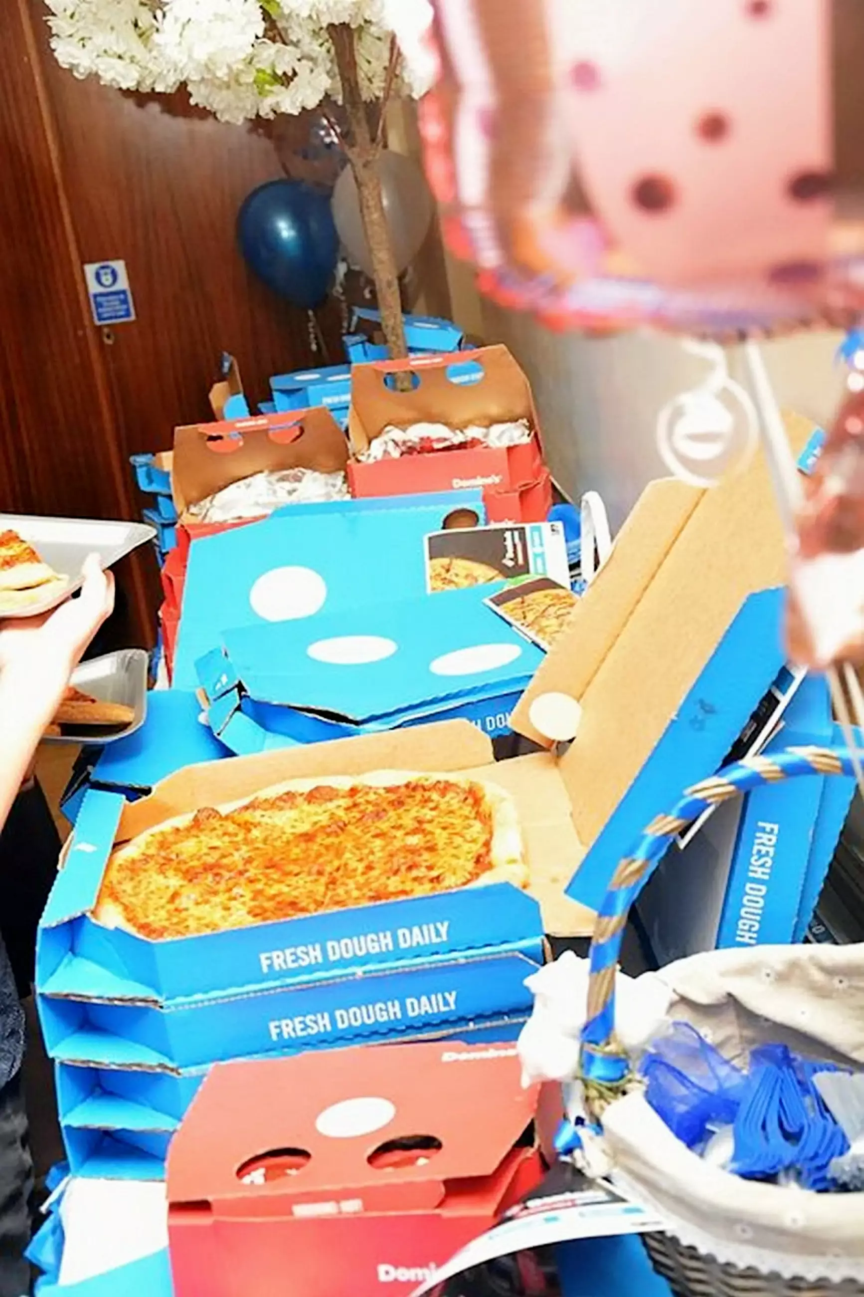 This is what £350 of Domino's looks like.