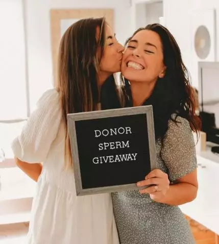 Allie and Sam are offering followers the chance to win a vial of donor sperm.